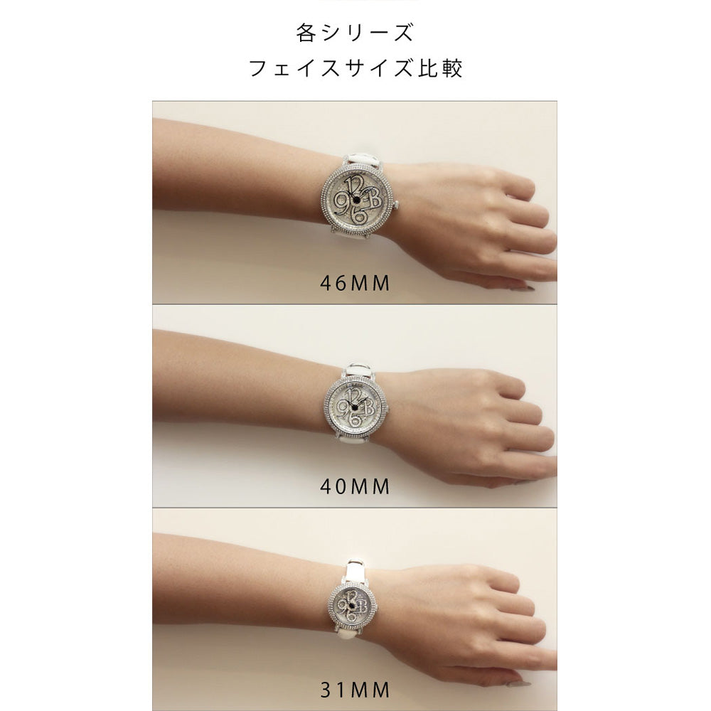 NUMBER 31MM WHITE x SILVER＜革ベルト＞